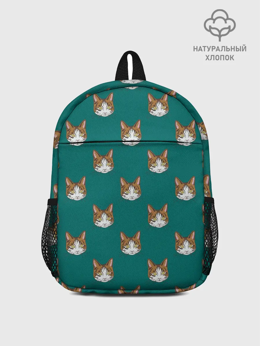 Рюкзак детский / Рыжий кот паттерн