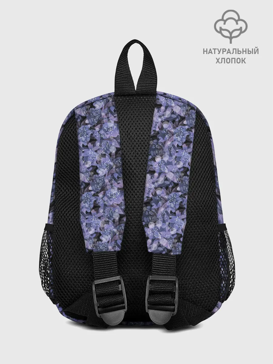 Рюкзак детский / Сине-фиолетовый цветочный узор