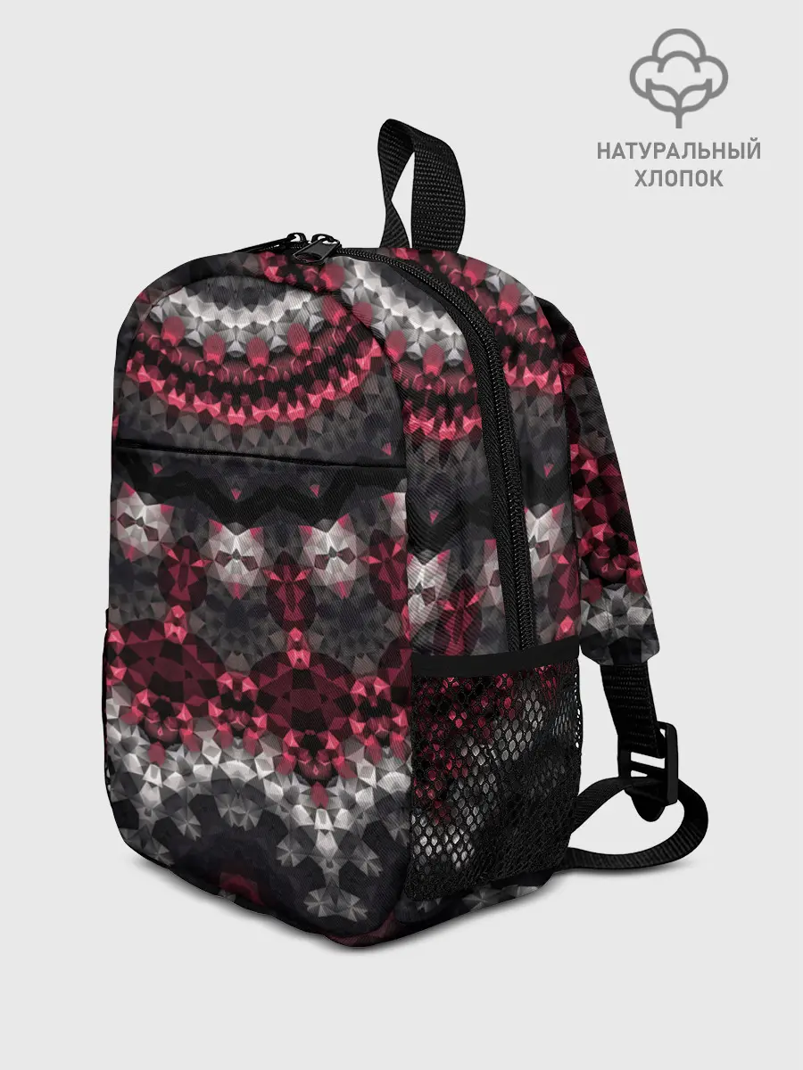 Рюкзак детский / Красно-черный мозаичный узор