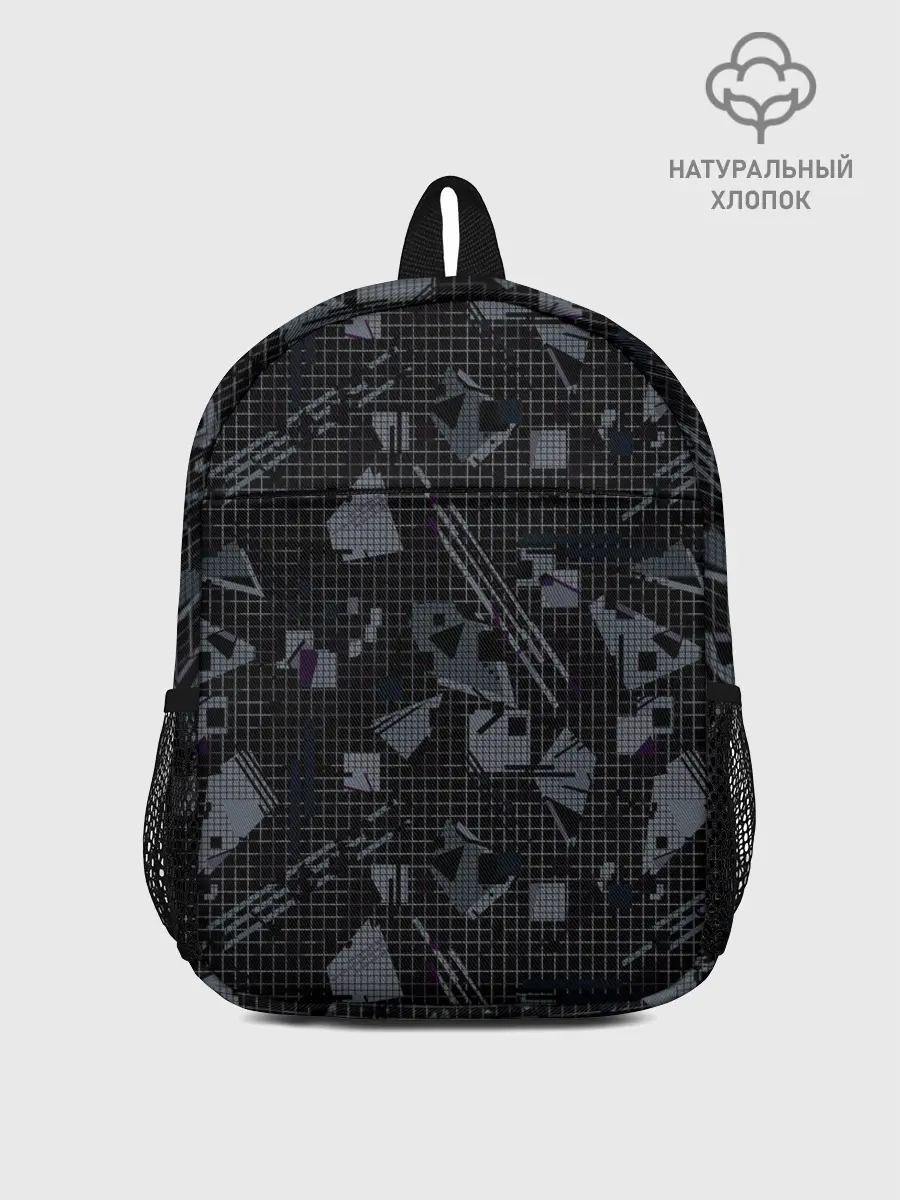 Рюкзак детский / Темный серый узор мемфис
