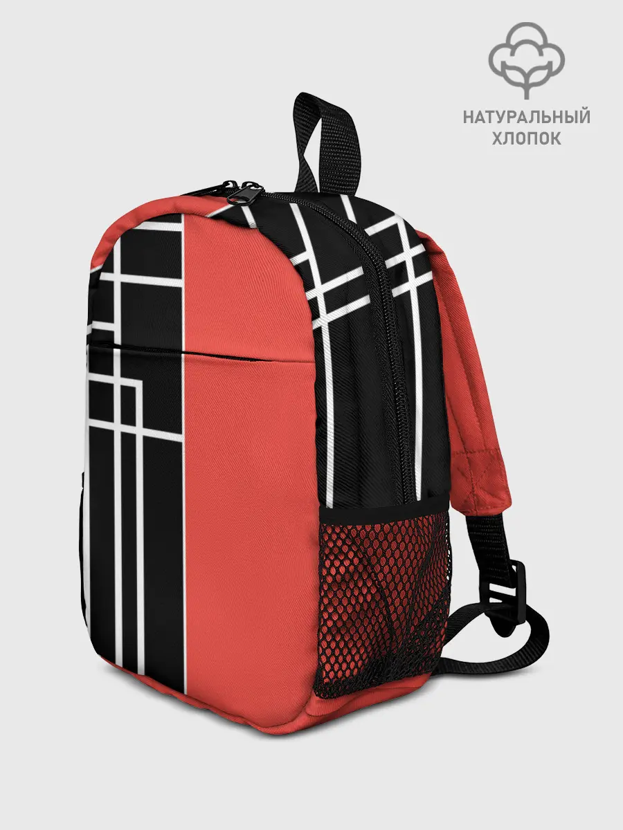 Рюкзак детский / Черный и коралловый арт деко