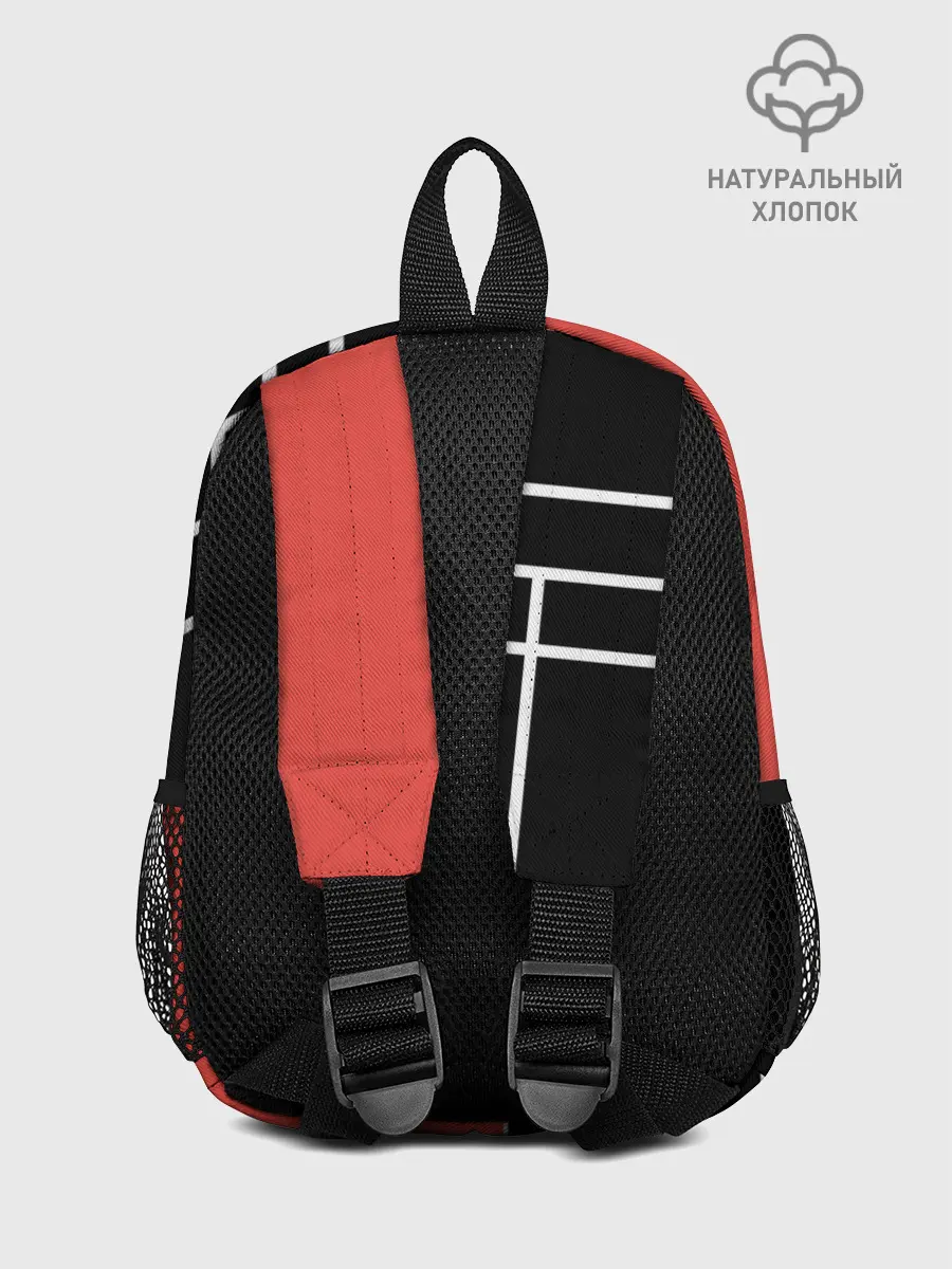 Рюкзак детский / Черный и коралловый арт деко
