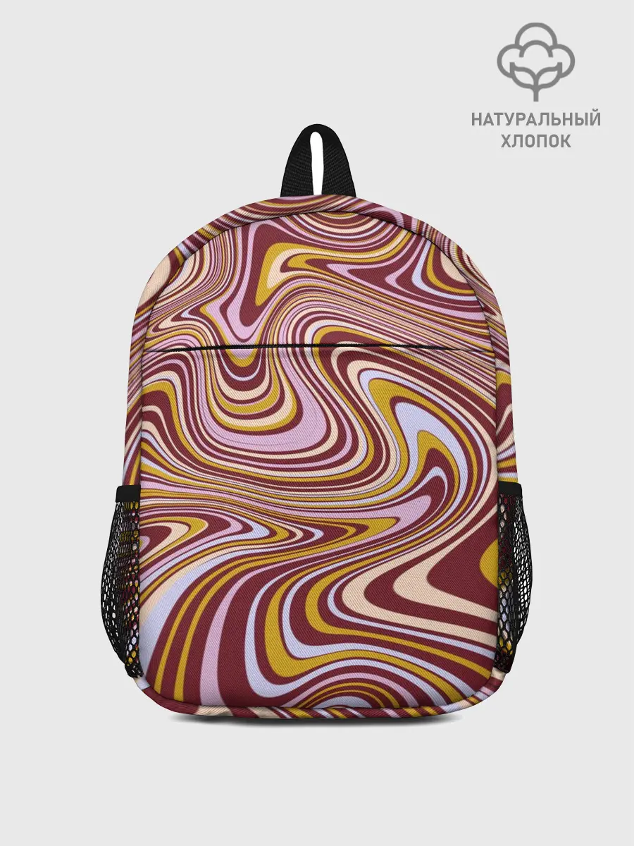 Рюкзак детский / Красно-золотые разводы красок паттерн