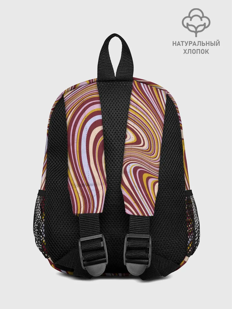 Рюкзак детский / Красно-золотые разводы красок паттерн