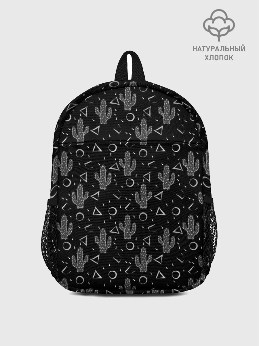 Рюкзак детский / Черно белые кактусы