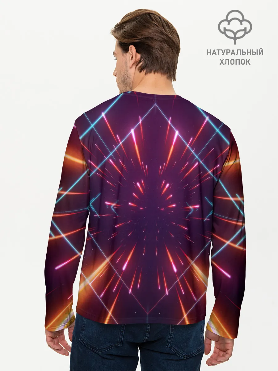 Мужской лонгслив базовый / SYNTHWAVE / RETROWAVE