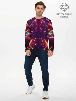 Мужской лонгслив базовый / SYNTHWAVE / RETROWAVE