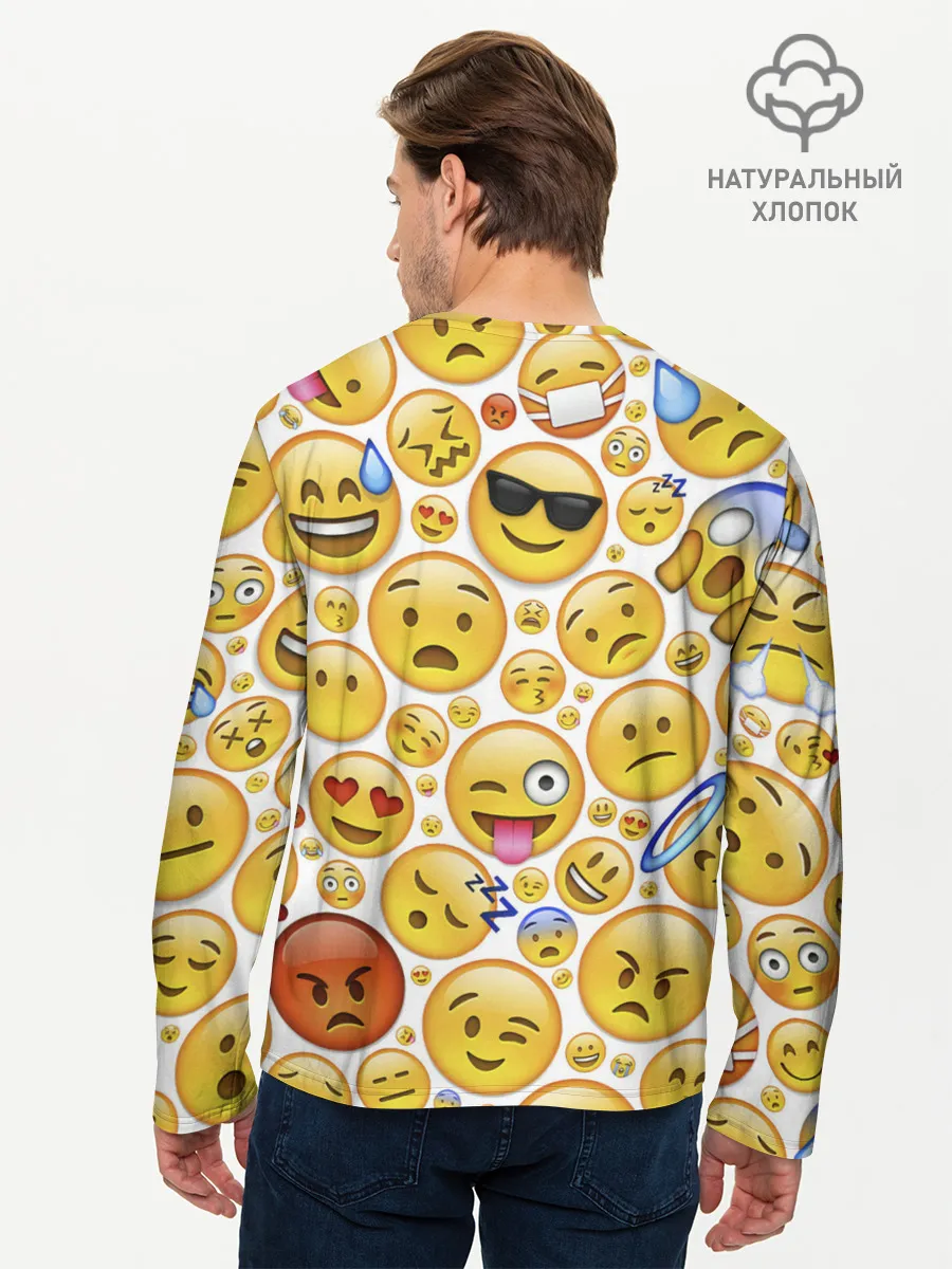 Мужской лонгслив базовый / Смайлы.