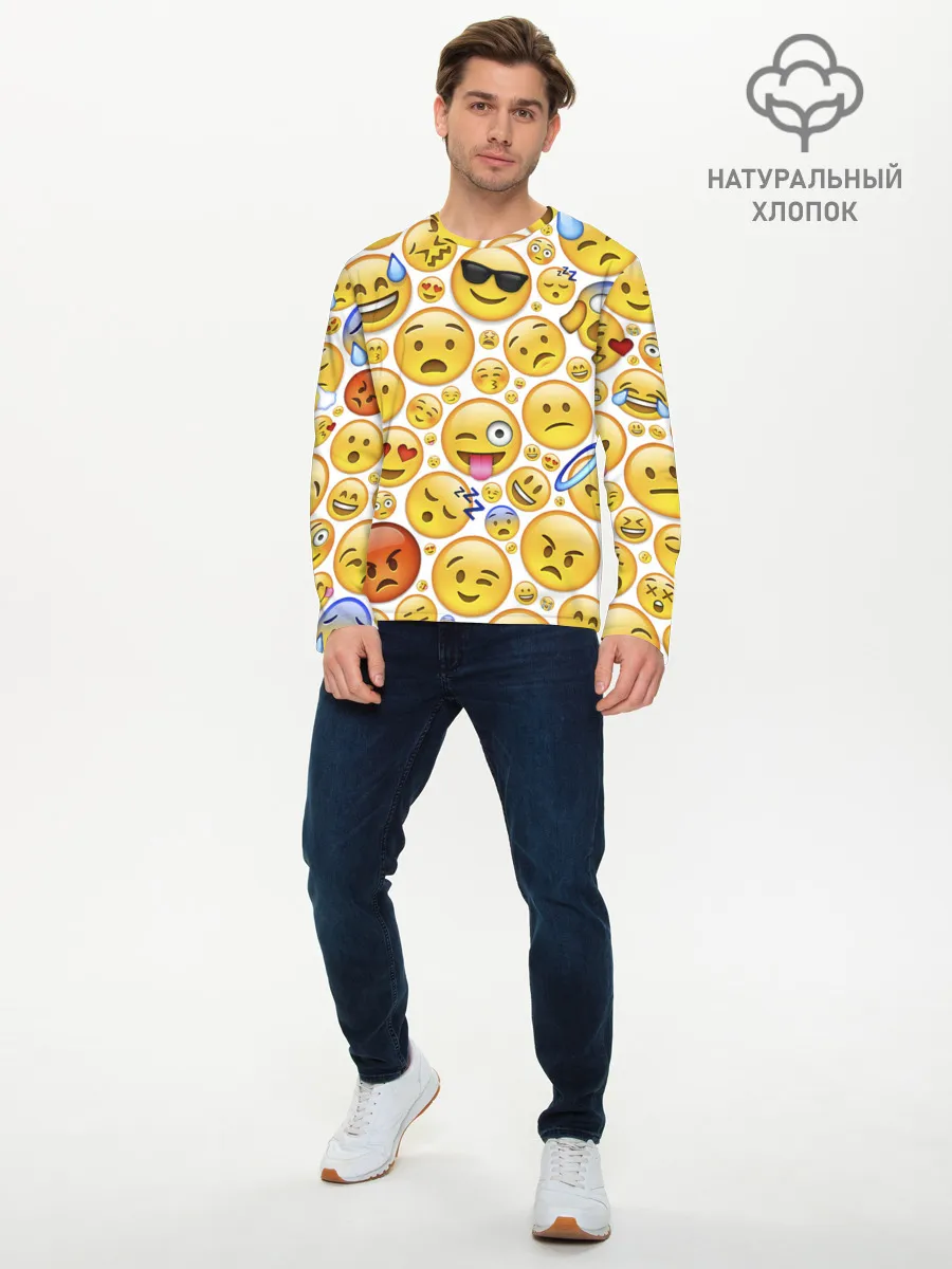 Мужской лонгслив базовый / Смайлы.