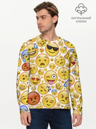Мужской лонгслив базовый / Смайлы.