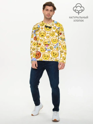 Мужской лонгслив базовый / Смайлы.