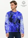 Мужской лонгслив базовый / МОЛНИЯ BLUE