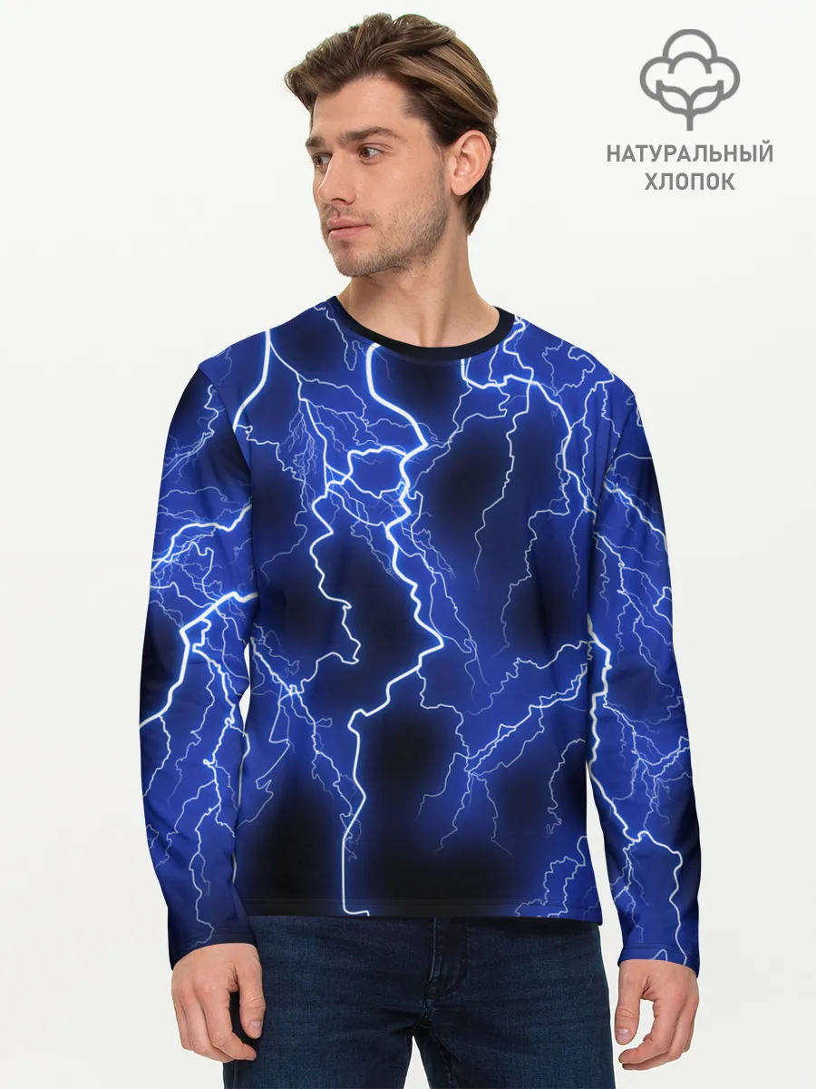 Мужской лонгслив базовый / МОЛНИЯ NEON