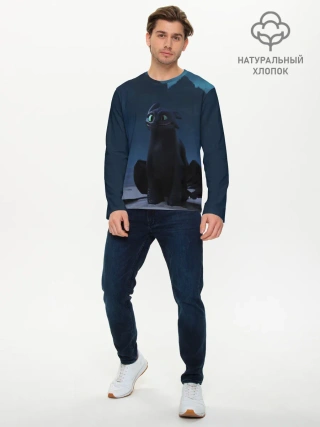 Мужской лонгслив базовый / Беззубик:Ночная Фурия