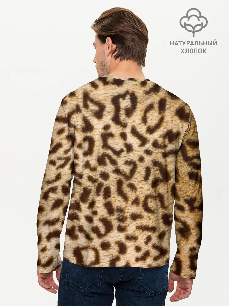 Мужской лонгслив базовый / Леопард