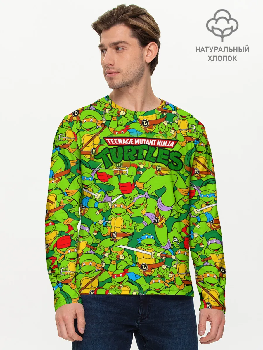 Мужской лонгслив базовый / Черепашки - ниндзя
