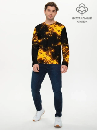 Мужской лонгслив базовый / БРЫЗГИ КРАСКИ NEON