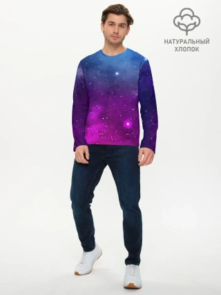 Мужской лонгслив базовый / НЕОНОВЫЙ КОСМОС