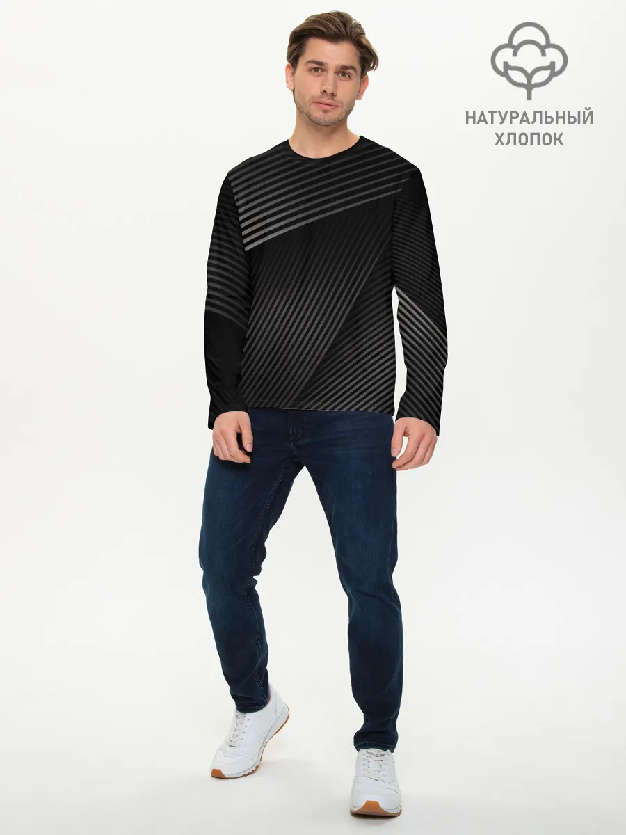 Мужской лонгслив базовый / МЕТАЛЛИЧЕСКИЕ ПОЛОСЫ / METAL STRIPS