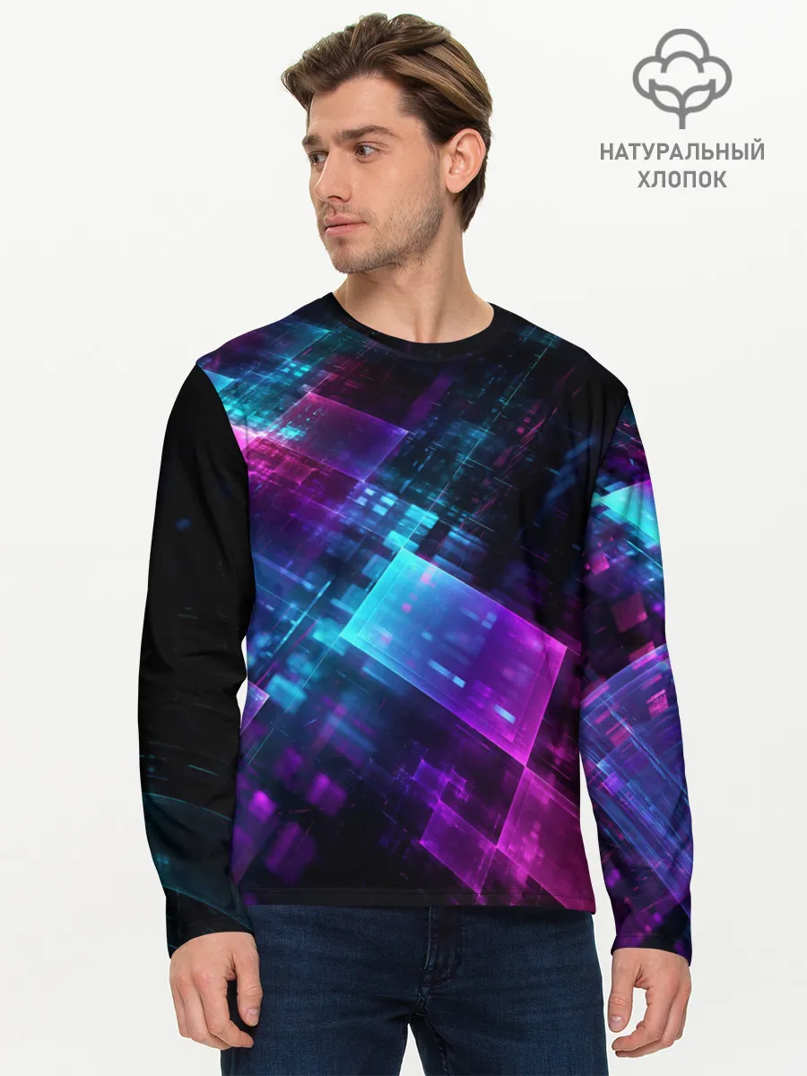 Мужской лонгслив базовый / НЕОНОВАЯ АБСТРАКЦИЯ