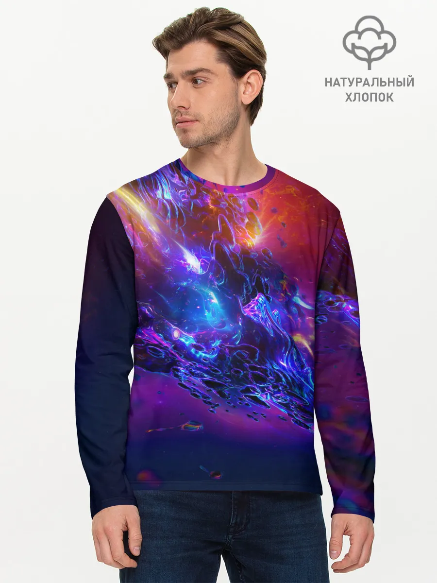 Мужской лонгслив базовый / SPACE ABSTRACT