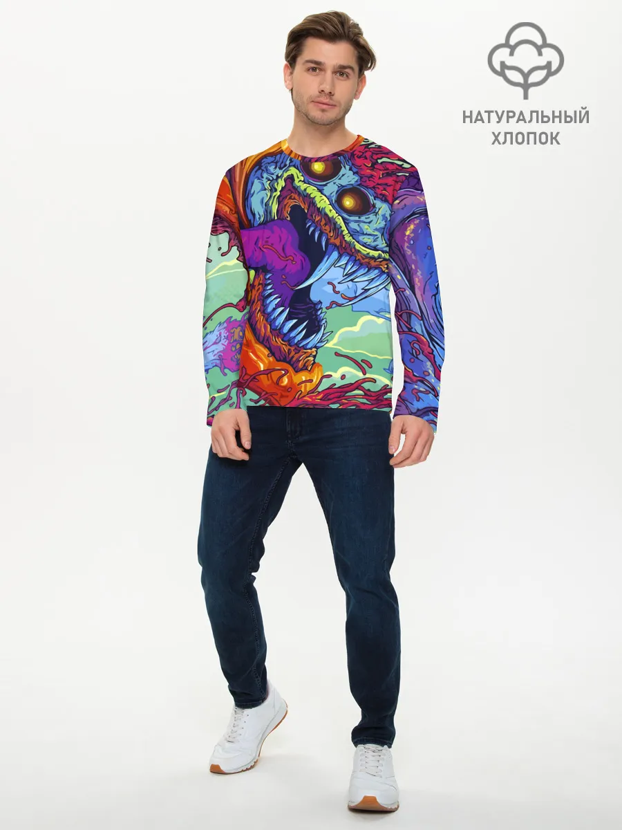 Мужской лонгслив базовый / CS GO HYPERBEAST | КС ГО ХАЙПЕРБИСТ