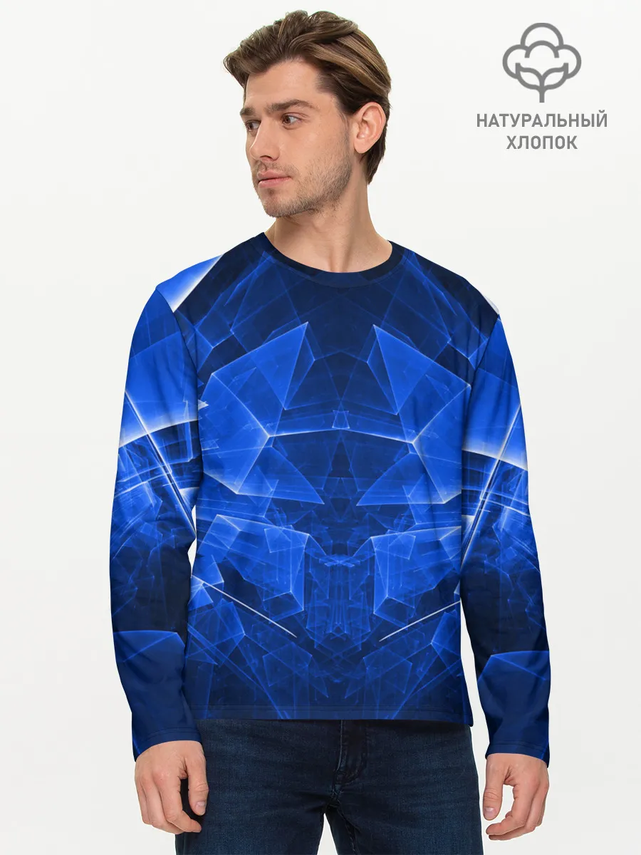 Мужской лонгслив базовый / СИНЯЯ БРОНЯ
