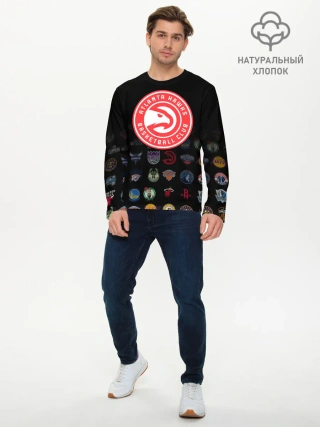 Мужской лонгслив базовый / Atlanta Hawks