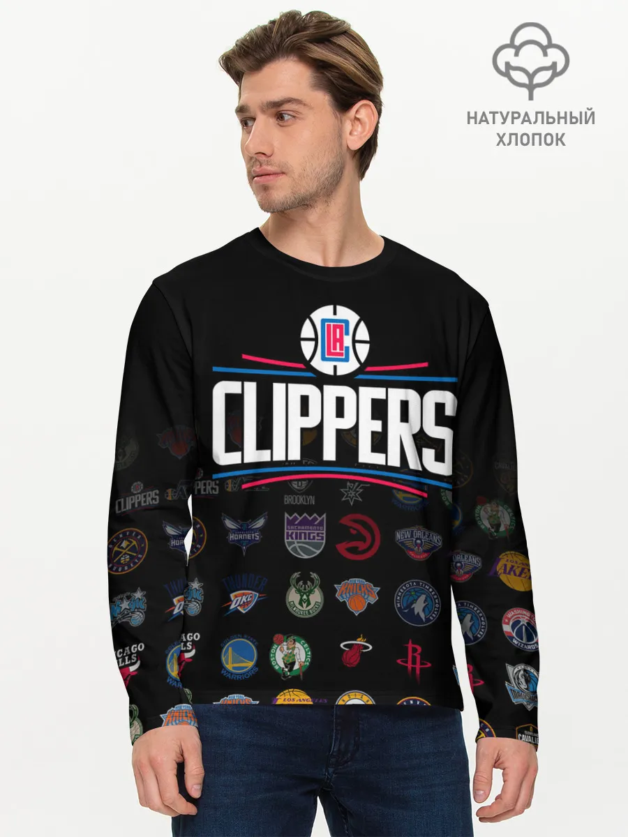 Мужской лонгслив базовый / Los Angeles Clippers