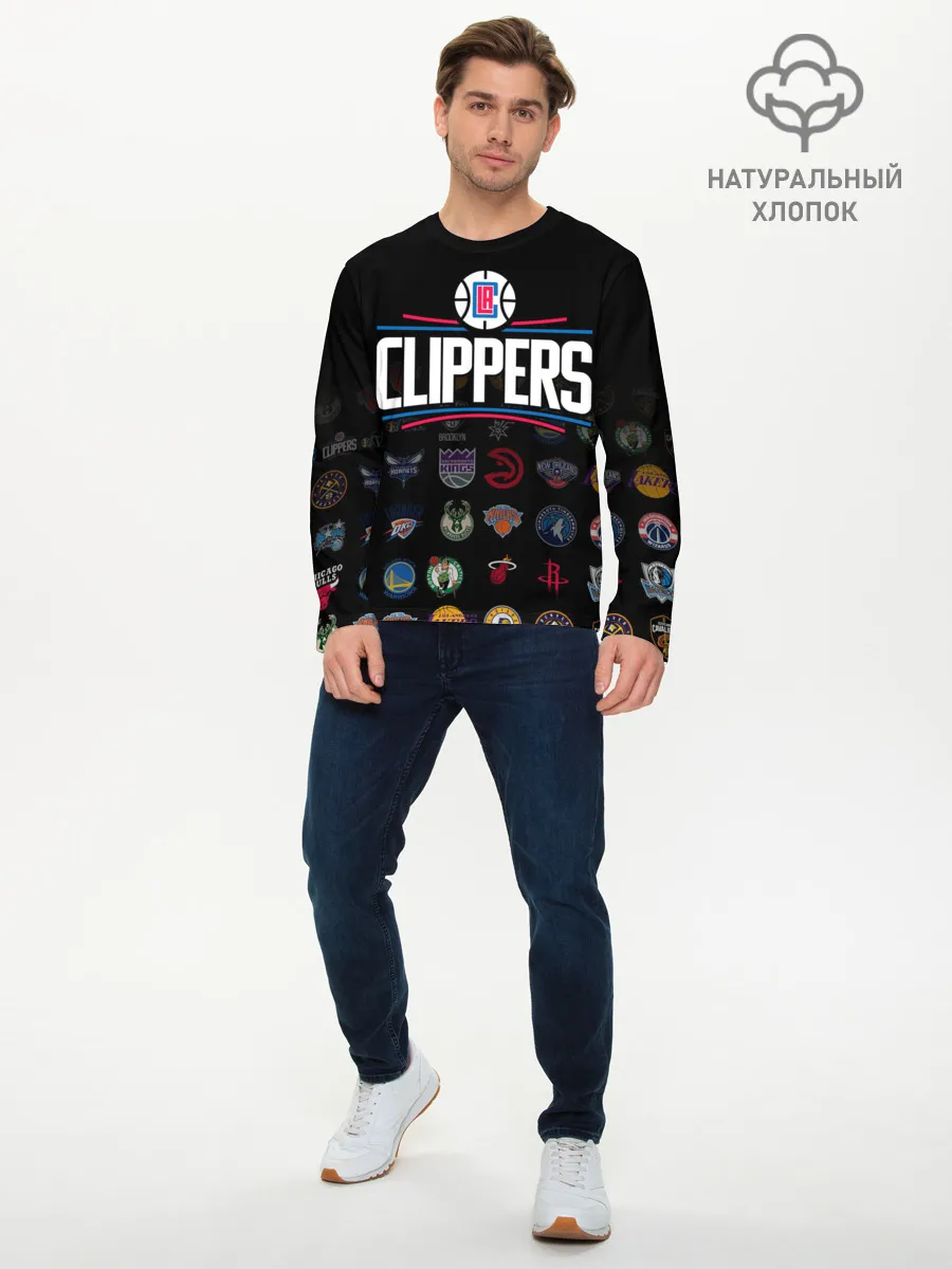 Мужской лонгслив базовый / Los Angeles Clippers