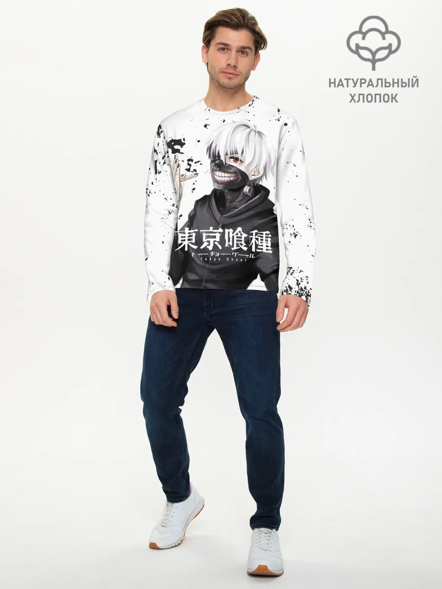 Мужской лонгслив базовый / Токийский гуль