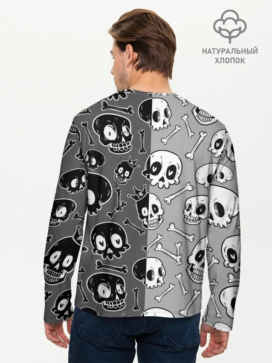 Мужской лонгслив базовый / Черепа