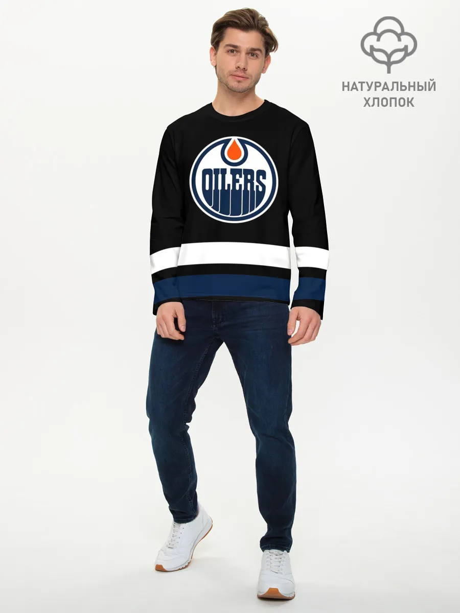 Мужской лонгслив базовый / Эдмонтон Ойлерз