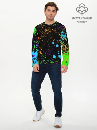 Мужской лонгслив базовый / БРЫЗГИ КРАСОК