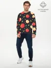 Мужской лонгслив базовый / Яблочный узор