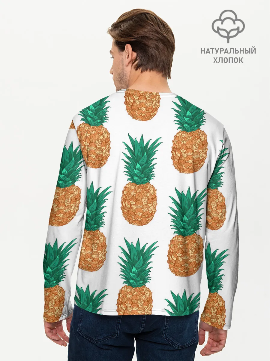 Мужской лонгслив базовый / Ананасовый арт