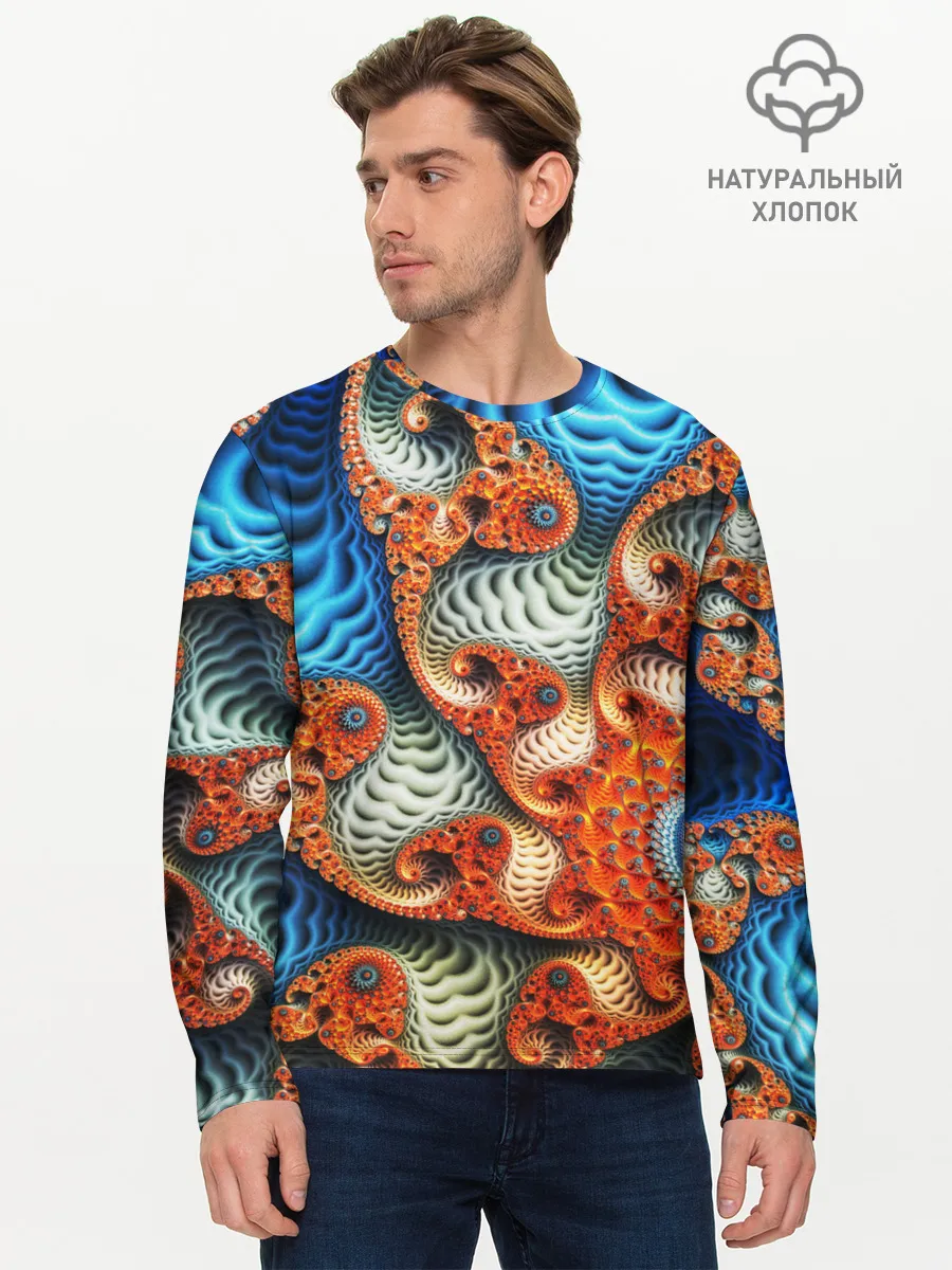 Мужской лонгслив базовый / Fractal illusion