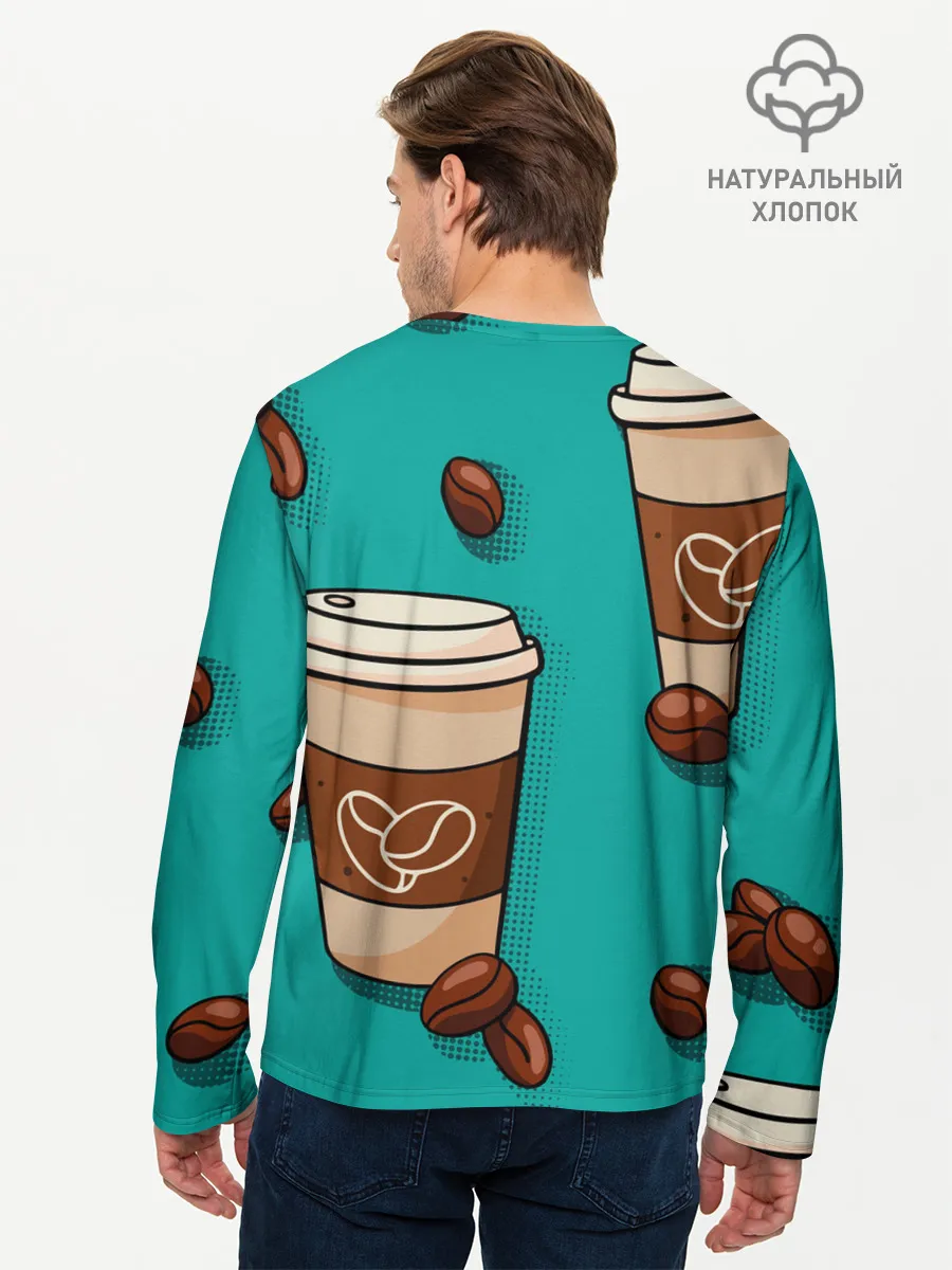Мужской лонгслив базовый / Я ЛЮБЛЮ КОФЕ | I LOVE COFFEE