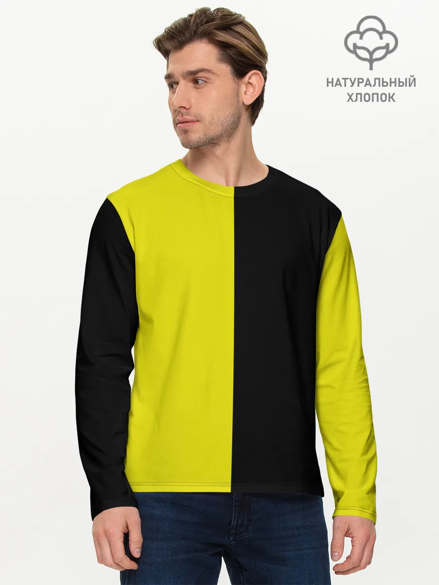 Мужской лонгслив базовый / BLACK YELLOW | ЧЕРНО ЖЕЛТЫЙ