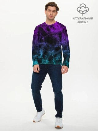 Мужской лонгслив базовый / NEON SMOKES STRIPES | НЕОНОВЫЕ ВОЛНЫ