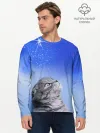 Мужской лонгслив базовый / Кот и космос