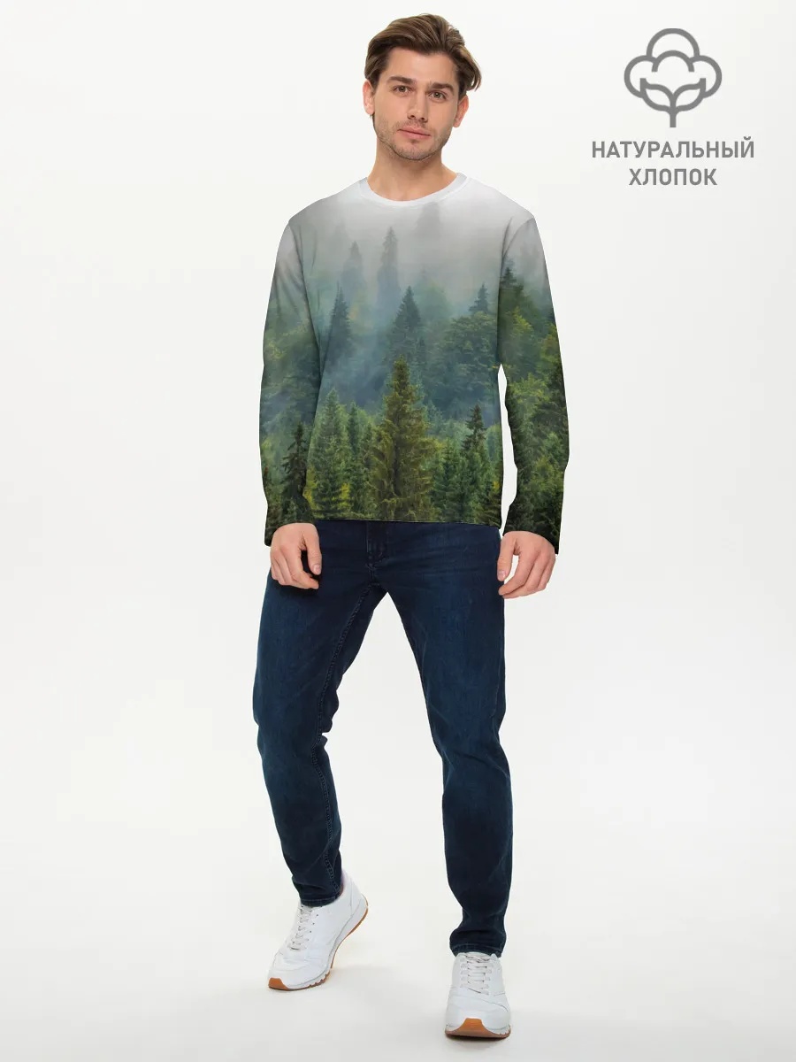 Мужской лонгслив базовый / Лес
