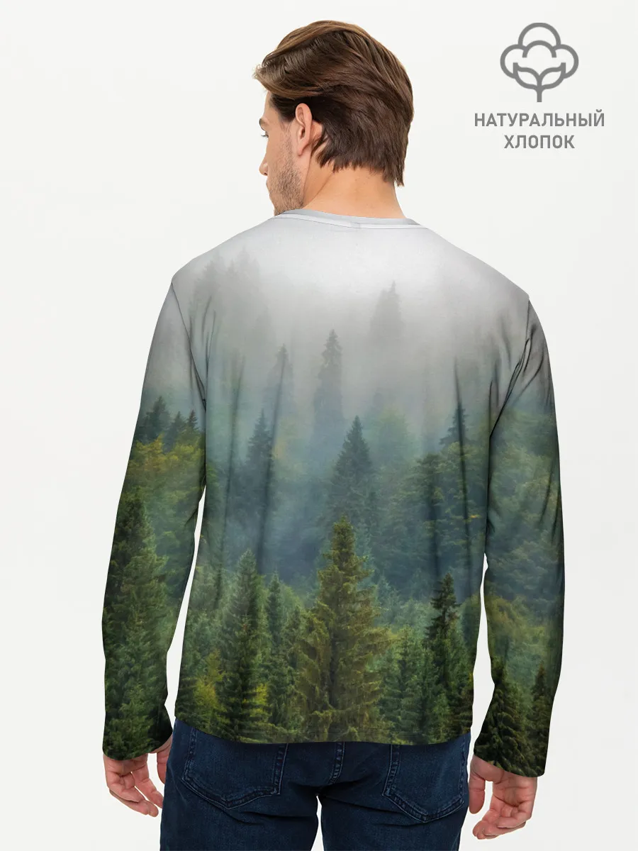 Мужской лонгслив базовый / Лес мой храм