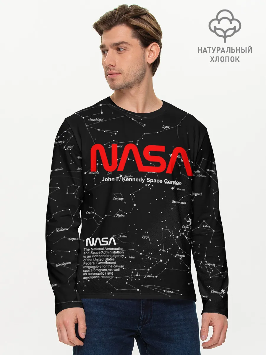 Мужской лонгслив базовый / NASA
