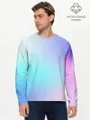 Мужской лонгслив базовый / небесно голубой градиентный