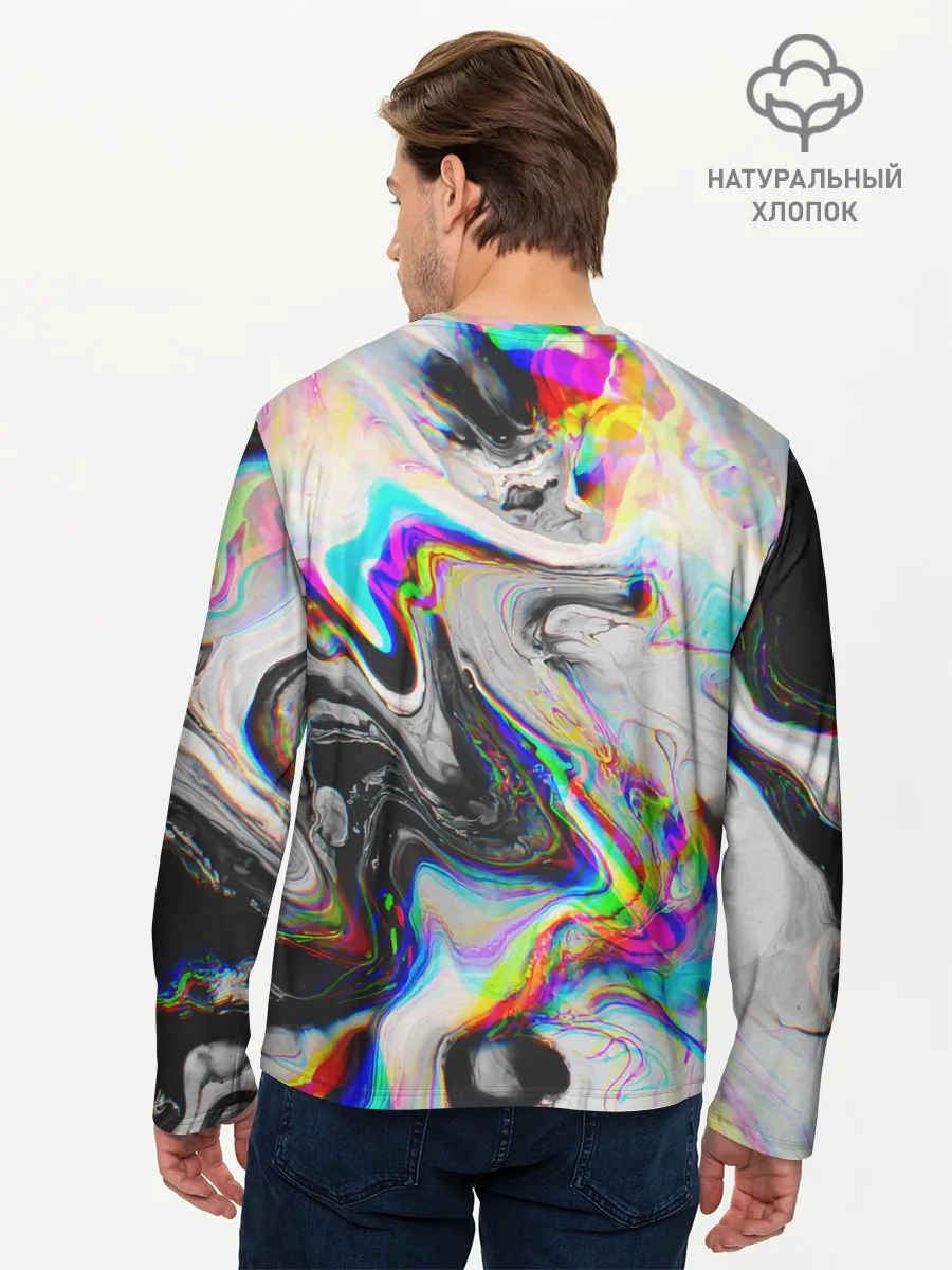 Мужской лонгслив базовый / DIGITAL ABSTRACT GLITCH | ГЛИТЧ