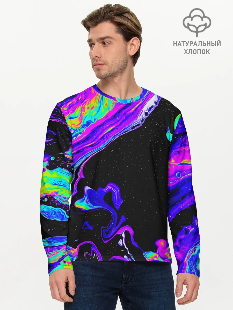 Мужской лонгслив базовый / DIGITAL ABSTRACT