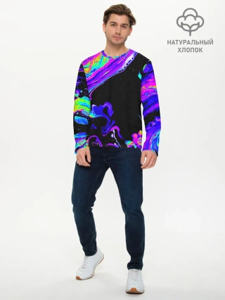 Мужской лонгслив базовый / DIGITAL ABSTRACT