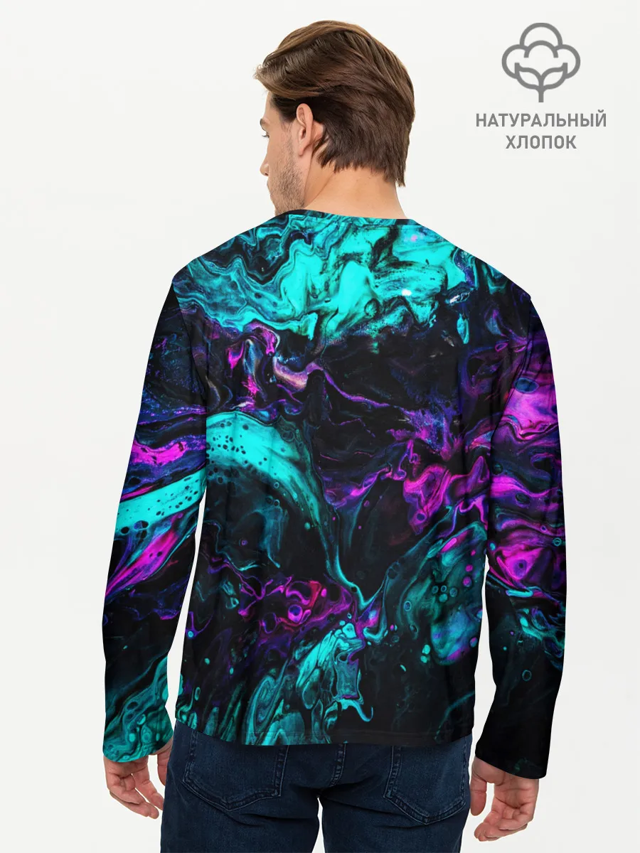 Мужской лонгслив базовый / НЕОНОВАЯ АБСТРАКЦИЯ | NEON