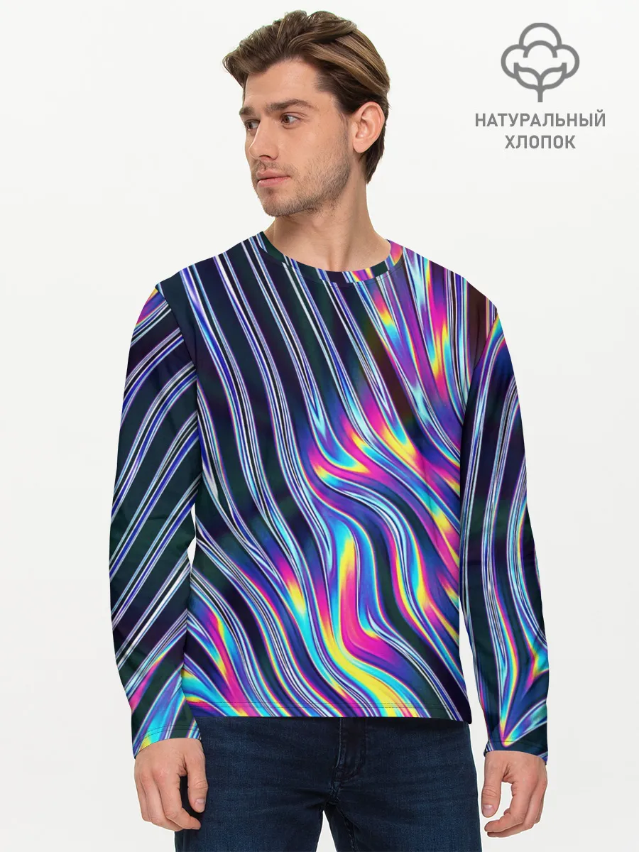 Мужской лонгслив базовый / DIGITAL ABSTRACT
